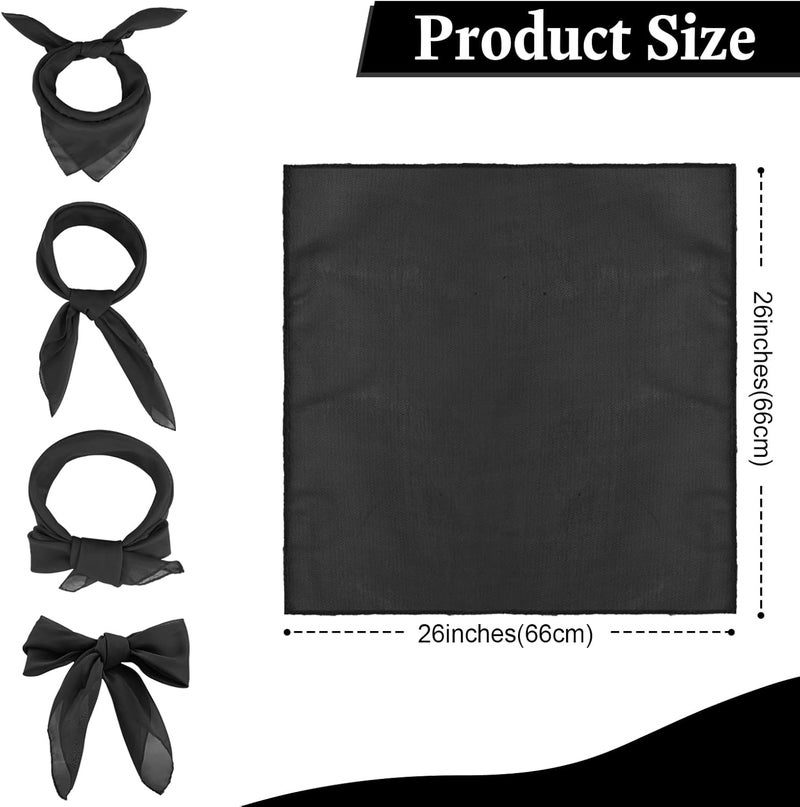 Cyunda Chiffon Scarf for Women and Girls, 26x26 inches Square Neck Scarf, Classic Retro Ribbon Handkerchief for Hair Wrapping - Image 2